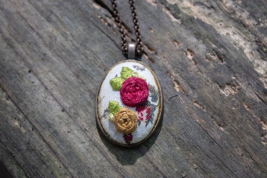 Embroidered Heart Necklace