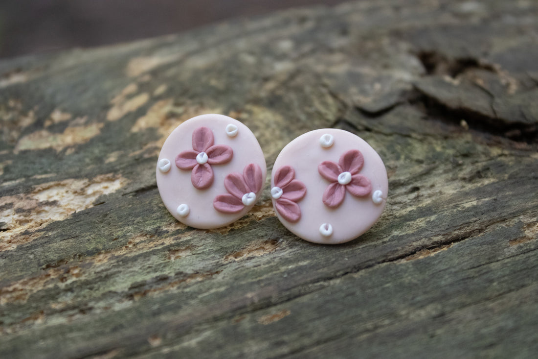 Pink Flower Earrings